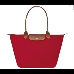 Large Le Pliage Tote in Red Used